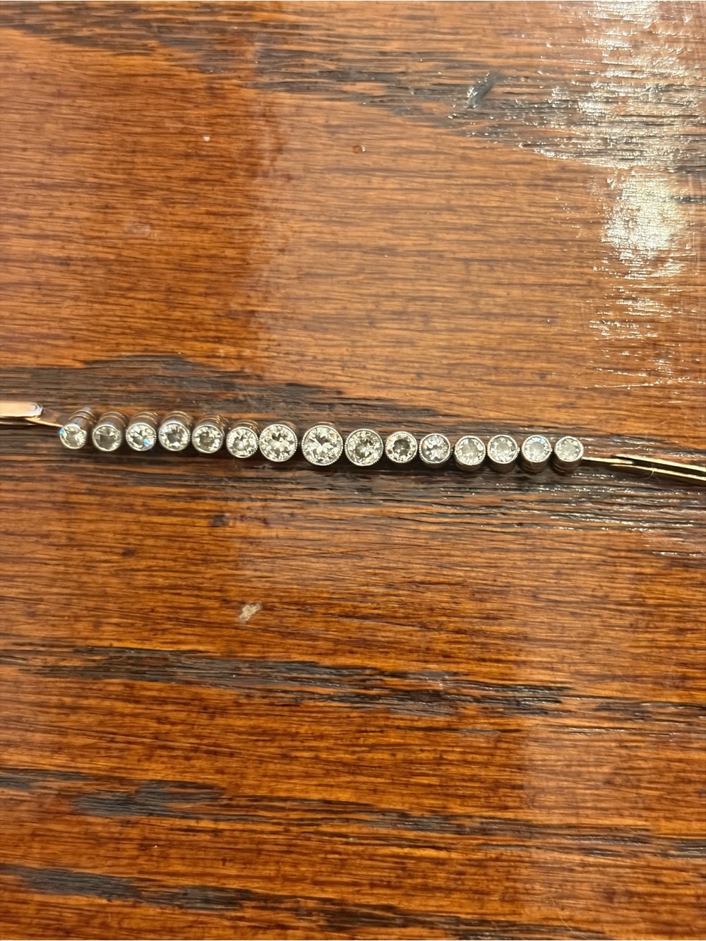 Diamond and gold antique station bracelet - Picture 16 of 16